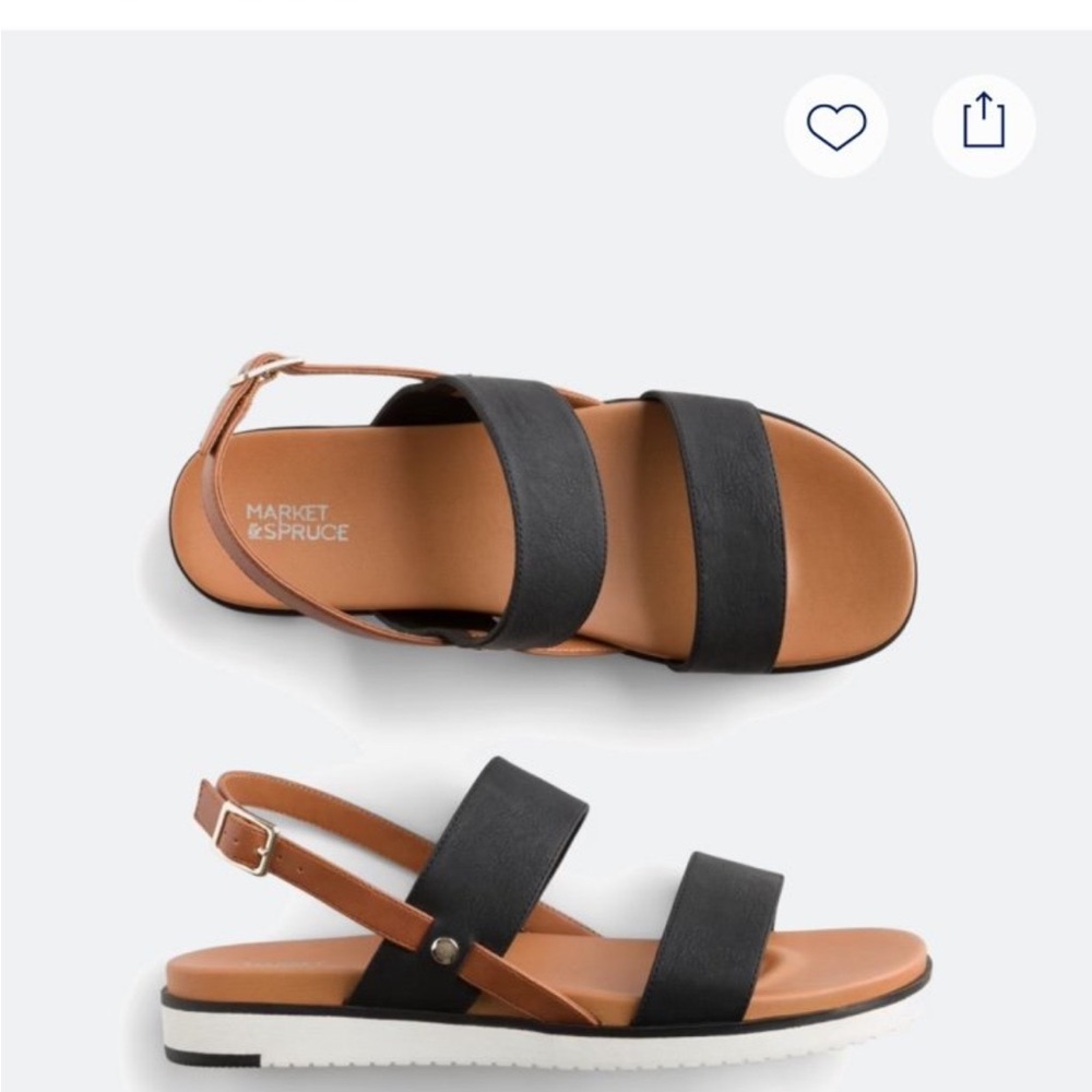 Market & Spruce Black and Brown Women's Sandals